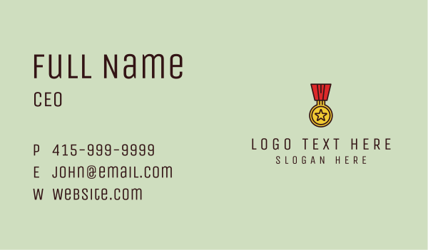 Military Medal Award  Business Card Design Image Preview