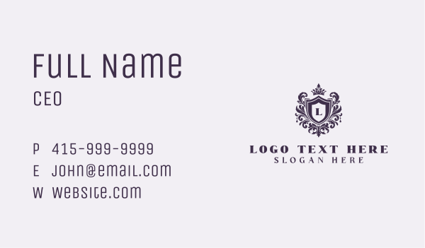 Upscale Shield Royalty Business Card Design Image Preview