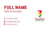 Colorful Number 77 Business Card Image Preview