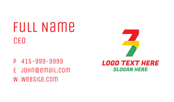 Colorful Number 77 Business Card Design Image Preview