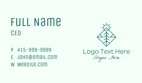 Pine Tree Sunshine Business Card Design Image Preview