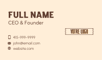 Tropical Tiki Wordmark Business Card Image Preview