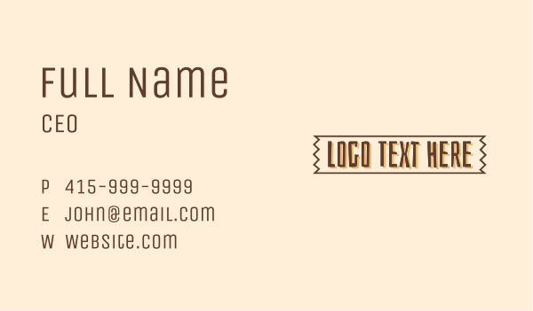 Tropical Tiki Wordmark Business Card Design Image Preview