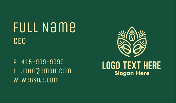 Plant Coffee Bean Business Card Design Image Preview
