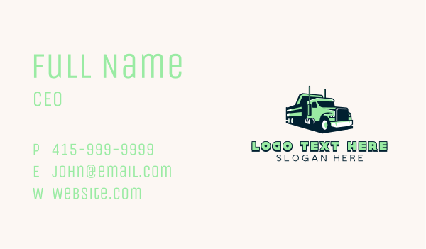 Dump Truck Vehicle Business Card Design Image Preview