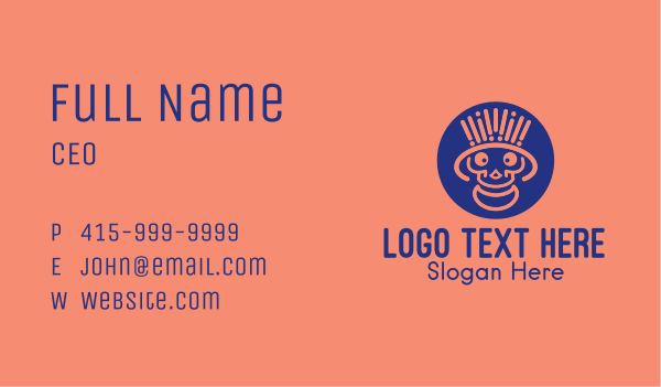 Happy Minimalist Skull Business Card Design Image Preview