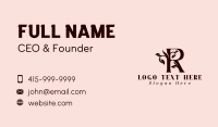 Leaf Spa Letter R Business Card Preview