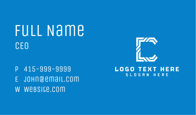 White Tech Letter C Business Card Image Preview