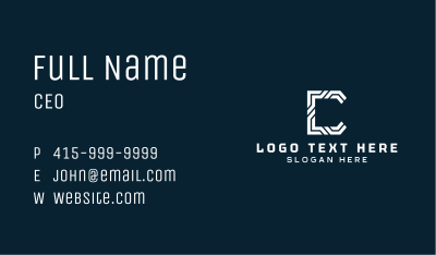 White Tech Letter C Business Card Image Preview