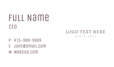 Deluxe Business Wordmark Business Card Image Preview