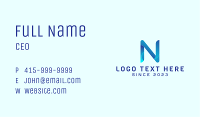 Network Letter N Business Card Image Preview