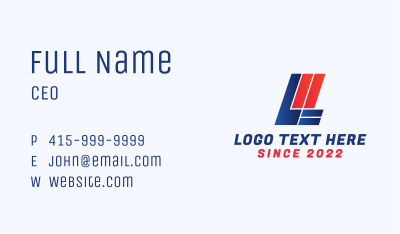 Racing Letter L Business Card