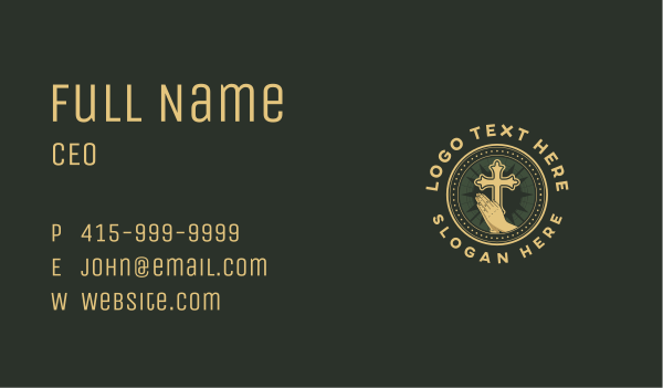 Pray Cross Church Business Card Design Image Preview