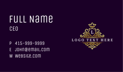 Elegant Crown Crest Business Card Image Preview