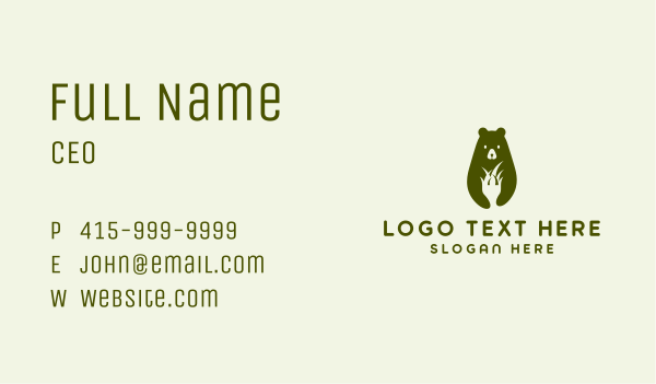 Green Bear Grass  Business Card Design Image Preview