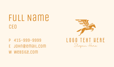 Golden Winged Horse Business Card Image Preview