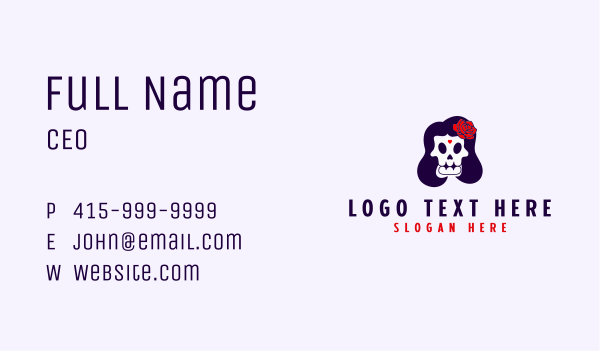 Mexican Sugar Skull Business Card Design Image Preview