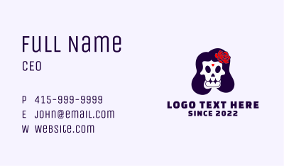 Mexican Sugar Skull Business Card