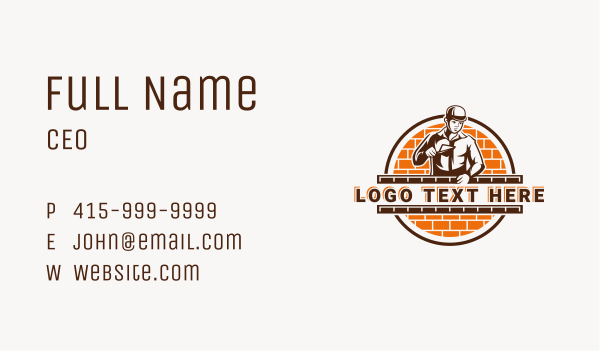 Handyman Paving Brick Business Card Design Image Preview