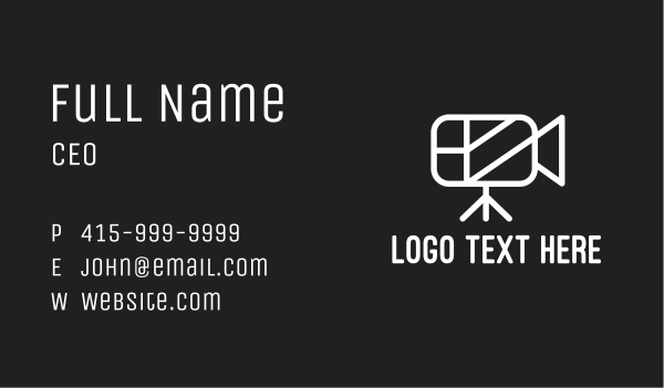 Minimalist Video Camera Business Card Design Image Preview