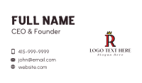 Regal Crown Letter R Business Card Image Preview