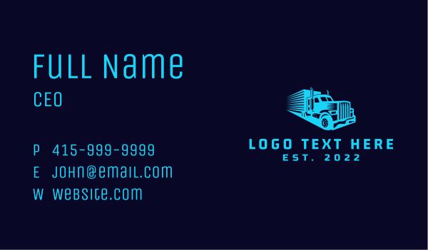 Trucking Logistic Forwarding  Business Card Design Image Preview