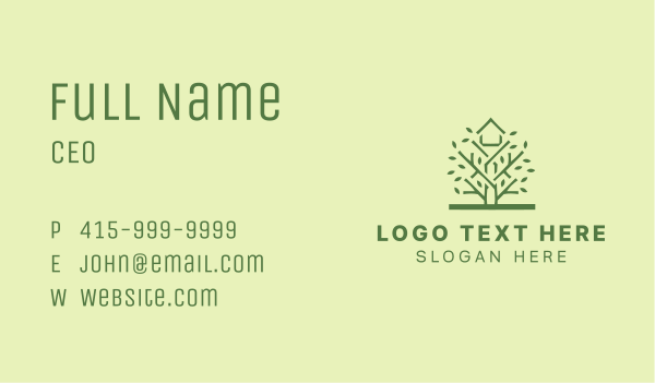 Green Kids Treehouse  Business Card Design Image Preview