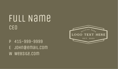 Vintage Hexagon Wordmark Business Card Image Preview