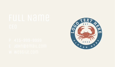 Crab Restaurant Badge Business Card Image Preview
