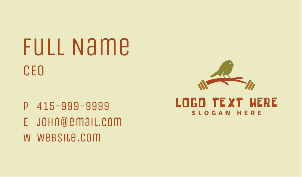 Tree Branch Barbell Bird Business Card Design Image Preview