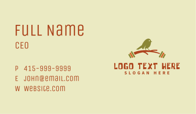 Tree Branch Barbell Bird Business Card Image Preview