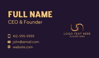 Elegant Gold Letter UN Business Card Image Preview