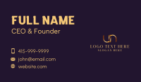 Elegant Gold Letter UN Business Card Preview