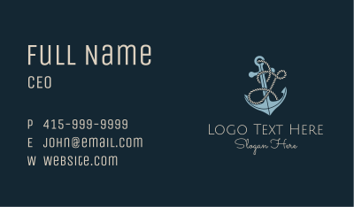 Anchor Rope Letter J Business Card