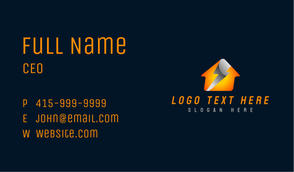 Electric Energy House Business Card Design Image Preview