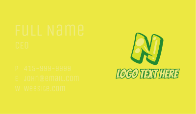 Graphic Gloss Letter N Business Card