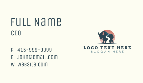 Wild Buffalo Bison Business Card Design Image Preview