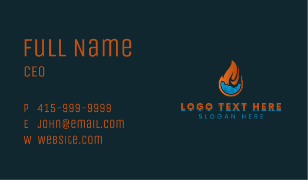 HVAC Fire Ice Business Card Design Image Preview