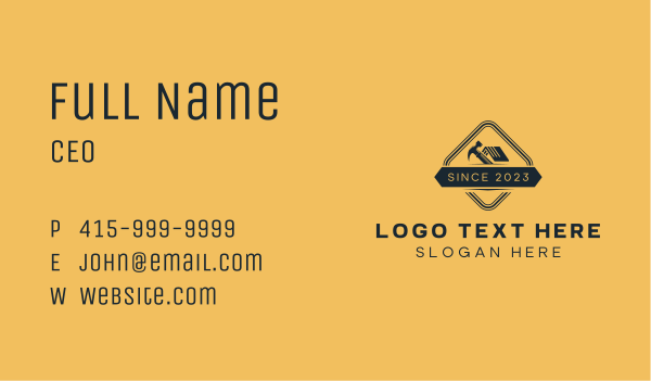 Hammer Roof Repair Business Card Design Image Preview