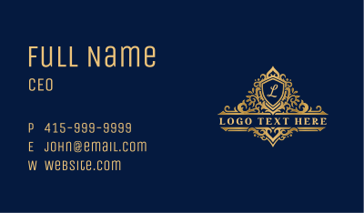 Luxury Elite Shield Crest Business Card Image Preview