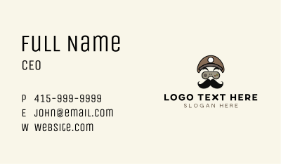 Gamepad Mustache Man Business Card Image Preview