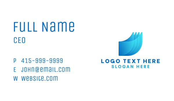 Blue Abstract File Business Card Design Image Preview