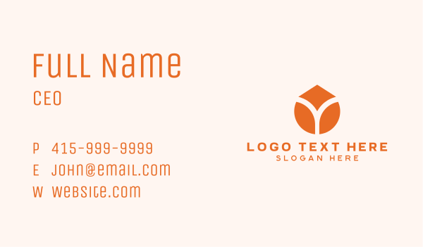 Orange Housing Letter Y Business Card Design Image Preview