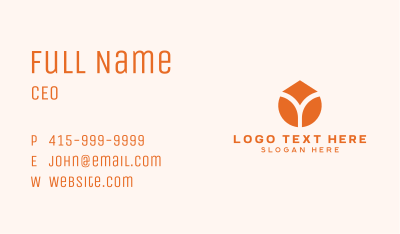 Orange Housing Letter Y Business Card Image Preview