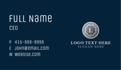Silver Coin Letter Business Card Image Preview