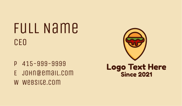 Burger Location Pin Business Card Design Image Preview