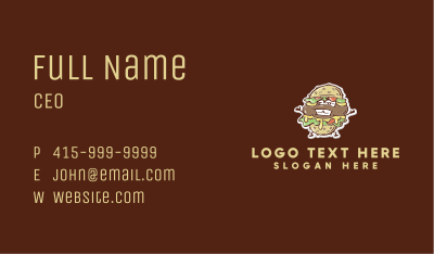 Burger Stand Mascot  Business Card Image Preview