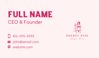 Floral Pink Lingerie Woman Business Card Image Preview