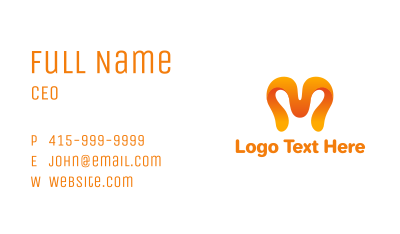 Jelly Orange Letter M Business Card Image Preview