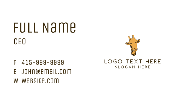 Happy Giraffe Business Card Design Image Preview